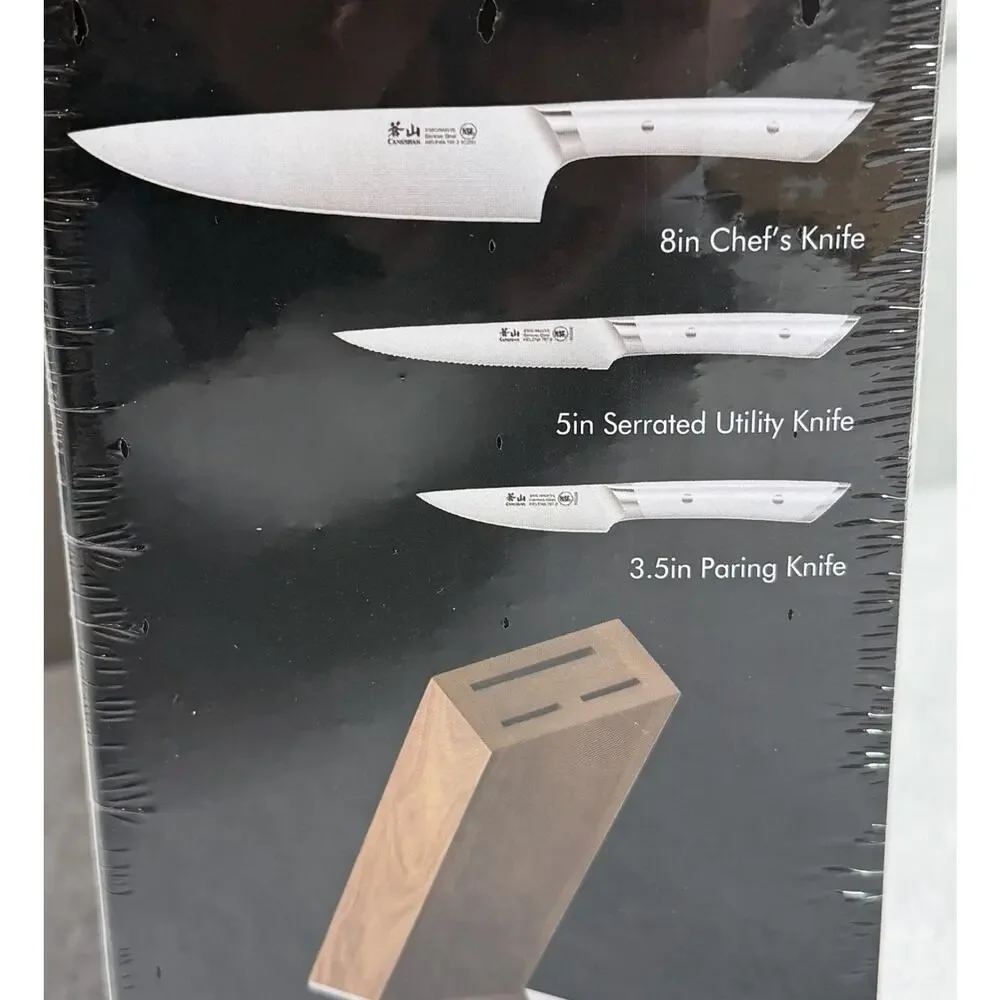 Brand New! Cangshan Helena Series 4-PC Hua Knife Block Set